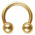 Gold plated circular barbell 1.6mm thickness