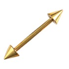 Gold-plated steel barbell with screw-on tips