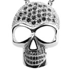 Pendant with skull and Svarovski stones - chic forever - skull with black crystals