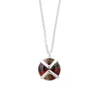 Chain and pendant made of 925 sterling silver with a small multicolor crystal