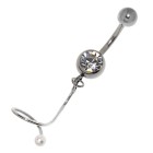 Piercing curved navel with spiral design 01