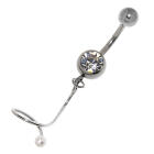 Piercing curved navel with spiral design 01