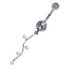 Piercing curved navel with spiral design 03