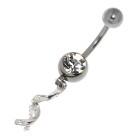 Piercing curved navel with spiral design 04