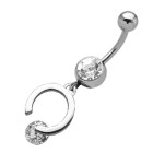 Perfect elegance - navel banana with crystal 02A