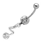 Perfect elegance - navel banana with crystal 06