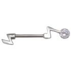 Perfect elegance - nipple piercing with rotating crystal 05