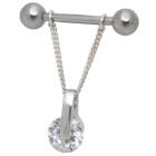 Perfect elegance - nipple piercing with rotating crystal 09