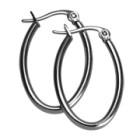 Ear hoops made of steel oval big