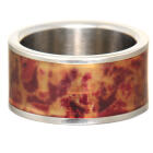 Steel ring with colored marbled insert 24