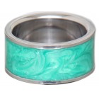 Steel ring with colored marbled insert 26