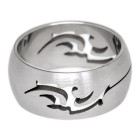 Stainless steel ring 8.7mm with a milled tribal motif