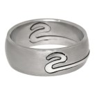 Stainless steel ring with milled motif 25