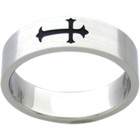 Surgical steel ring - cross motif