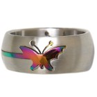 Steel ring 2 parts with butterfly design