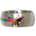Steel ring 2 parts with butterfly design