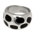 Steel ring with black acrylic 022