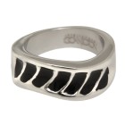 Steel ring with black acrylic 023