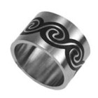 Steel ring with Maori motif 096