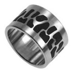Steel ring with tiger stripes