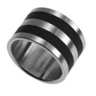 Steel ring with black bars