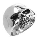 Steel ring with biker style skull