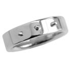 Steel ring with three threads for screwing on motifs, exchangeable
