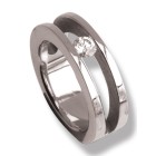 Stainless steel ring shiny crystal 501