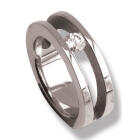 Stainless steel ring shiny crystal 501