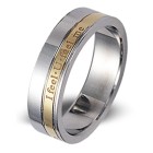 Steel ring with gold PVD coating I feel U feel me