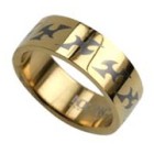 Steel ring with gold PVD coating, 277