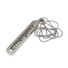 Ash pendant cylindric shape, made of stainless steel polished with engraving